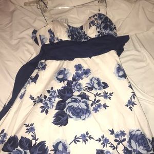 Blue and white dress
